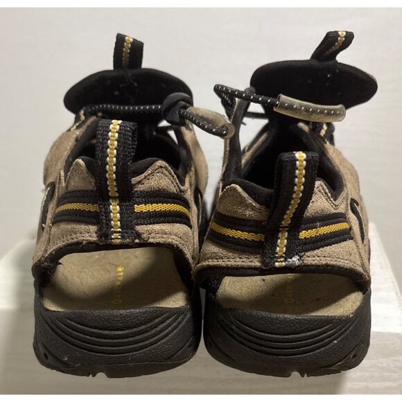 Airwalk Kids Sandals Size 2.5 Closed Toe Hiking Outdoor Shoes Tan Black Adjustab - Picture 7 of 12